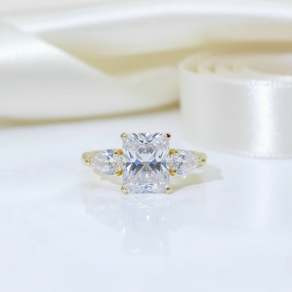 4.0 Ct Radiant Cut Diamond Option Engagement Ring-Black Diamonds New York