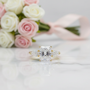 4.0 Ct Radiant Cut Diamond Option Engagement Ring-Black Diamonds New York