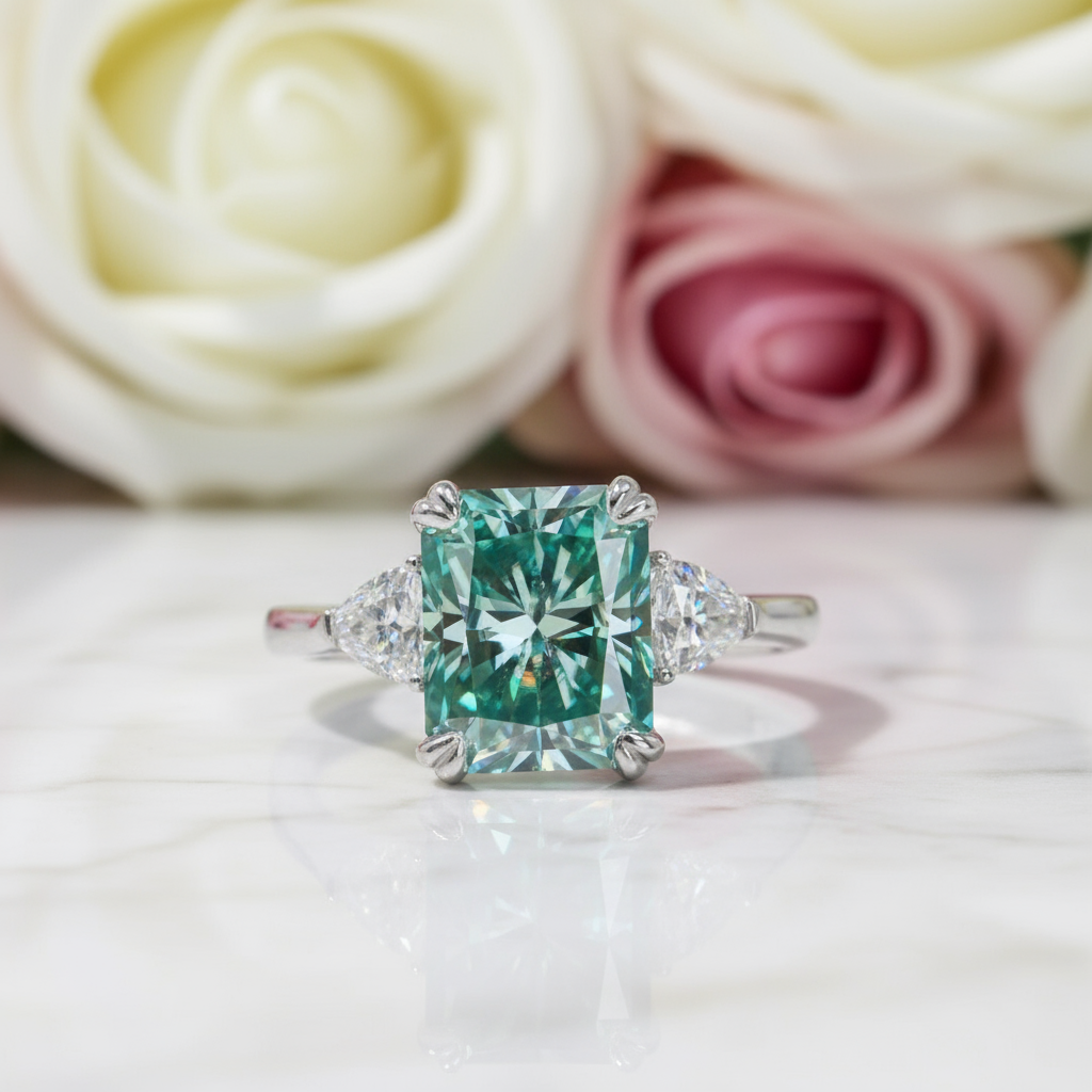 4.0 Ct Radiant Cut Diamond Engagement Ring-Black Diamonds New York