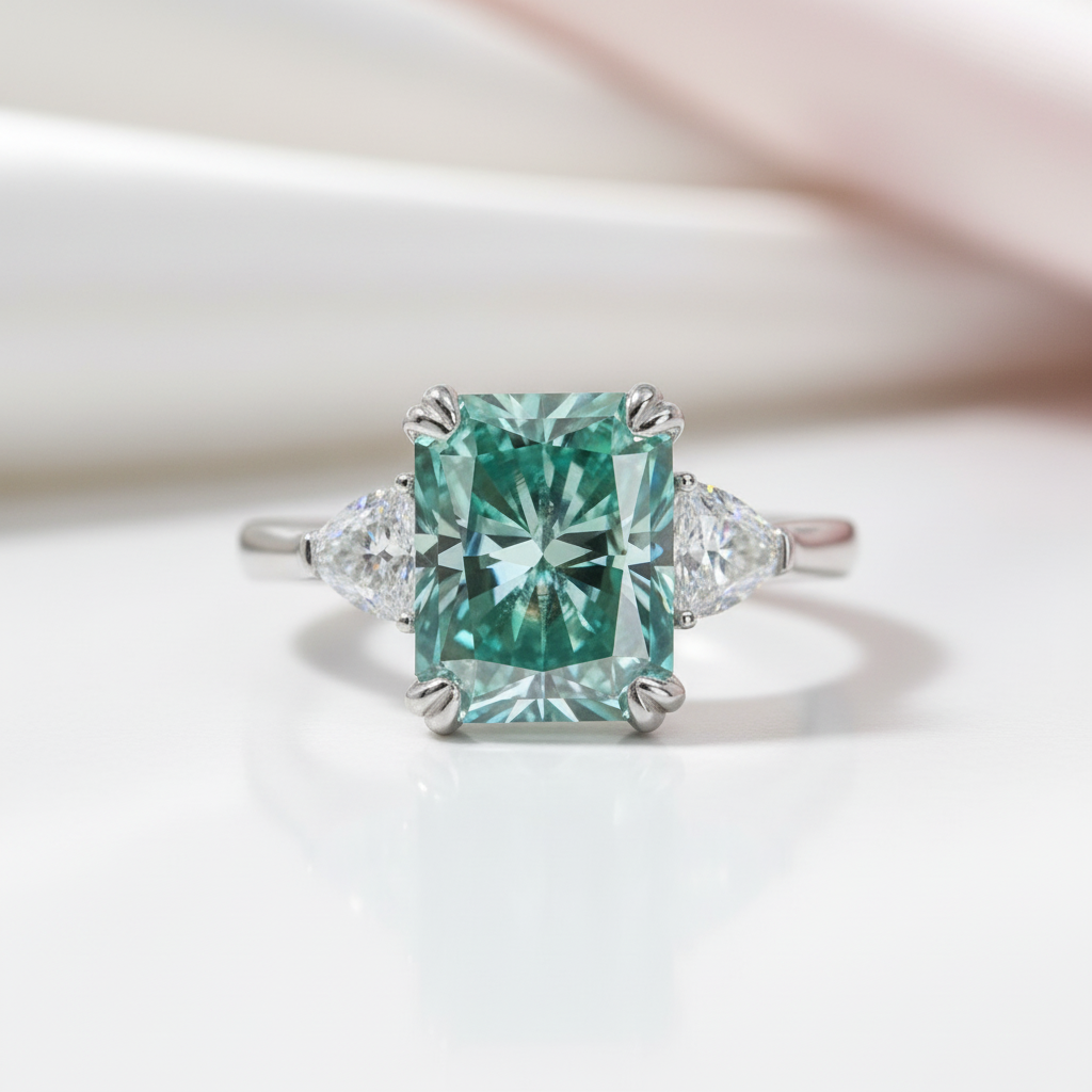 4.0 Ct Radiant Cut Diamond Option Engagement Ring-Black Diamonds New York