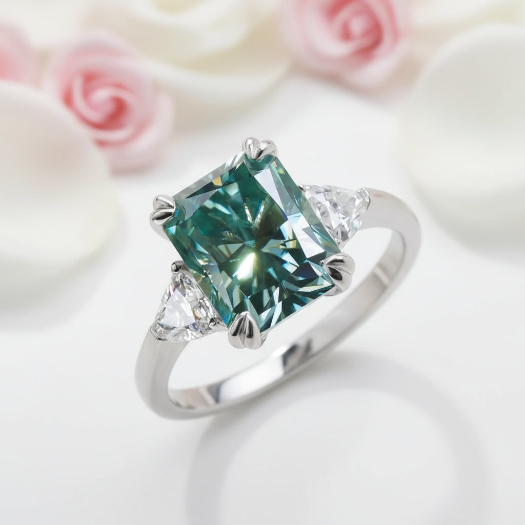 4.0 Ct Radiant Cut Diamond Engagement Ring-Black Diamonds New York