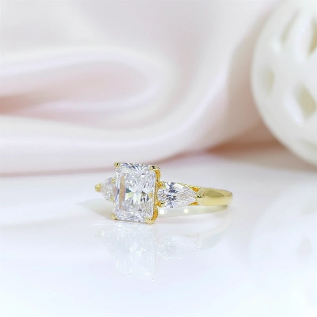 4.0 Ct Radiant Cut Diamond Option Engagement Ring-Black Diamonds New York