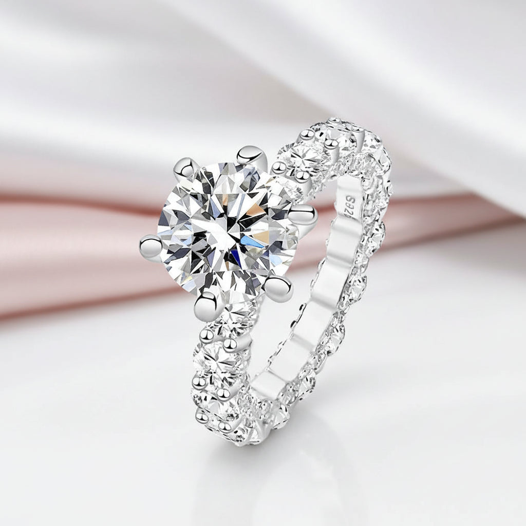 4.0 Ct Round Cut Diamond Option Engagement Ring-Black Diamonds New York