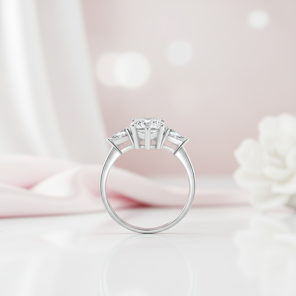 4.0 Ctw Marquise & Pear Cut Diamond Option Engagement Ring-Black Diamonds New York
