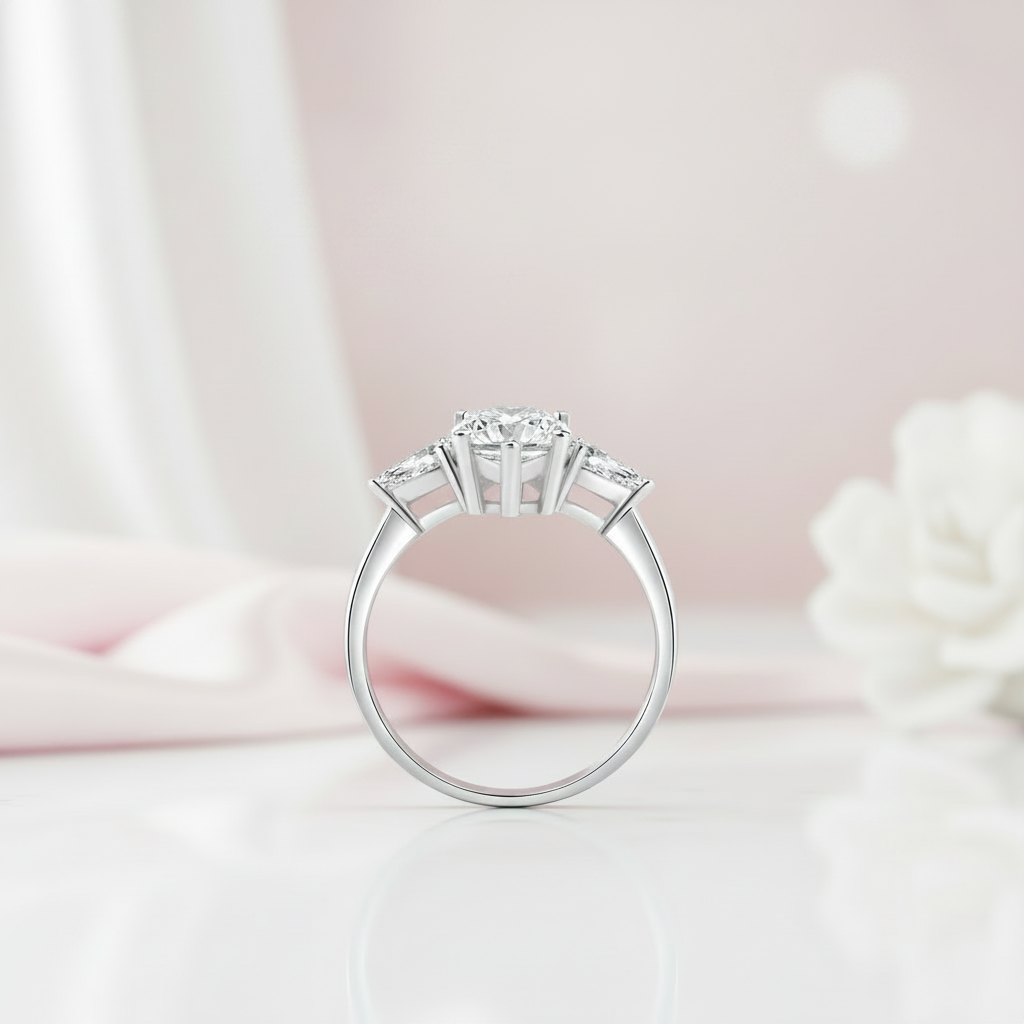 4.0 Ctw Marquise & Pear Cut Diamond Option Engagement Ring-Black Diamonds New York