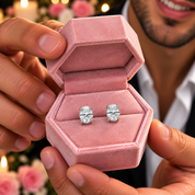 4.0 Ctw Oval Cut Diamond Option Post Stud Earrings-Black Diamonds New York