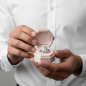 4.0ct Halo Emerald Cut Wedding Ring Set-Black Diamonds New York