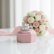 4.0ct Radiant Cut White Sapphire Wedding Ring Set-Black Diamonds New York