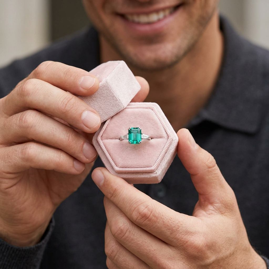 4.0ct Paraiba Tourmaline Radiant Cut Three-Stone Engagement Ring-Black Diamonds New York