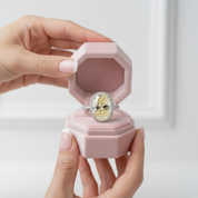 4.0ct Yellow Stone Halo Oval Cut Diamond Option Engagement Ring-Black Diamonds New York