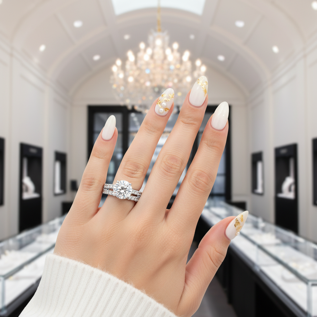 4.2 Ctw Round Diamond Option Engagement Ring Set-Black Diamonds New York