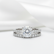 4.2 Ctw Round Diamond Engagement Ring Set-Black Diamonds New York