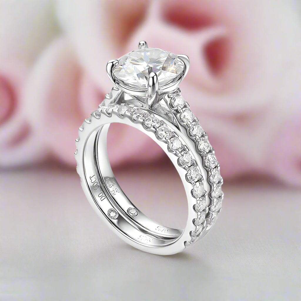 4.2 Ctw Round Diamond Engagement Ring Set-Black Diamonds New York