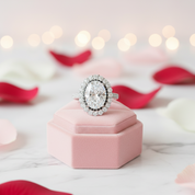 4.5ct Oval Cut Halo Diamond Engagement Ring-Black Diamonds New York