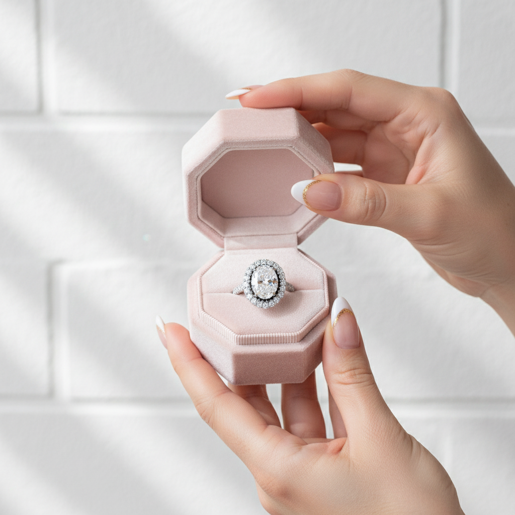 4.5ct Oval Cut Halo Diamond Engagement Ring-Black Diamonds New York