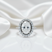 4.5ct Oval Cut Halo Diamond Engagement Ring-Black Diamonds New York