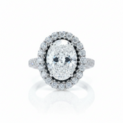 4.5ct Oval Cut Halo Diamond Option Engagement Ring-Black Diamonds New York