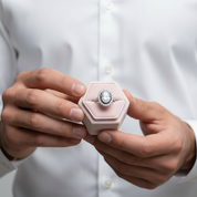 4.5ct Oval Cut Halo Diamond Engagement Ring-Black Diamonds New York