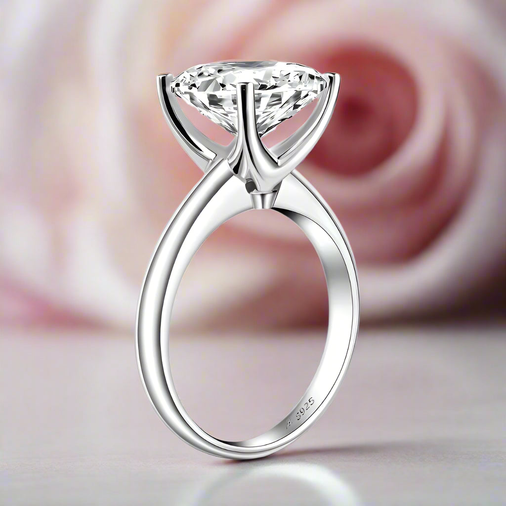 4.0 Ct Princess Cut Diamond Solitaire Engagement Ring-Black Diamonds New York