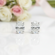 4.0 Ctw Oval Cut Diamond 10k Gold Post Stud Earrings-Black Diamonds New York