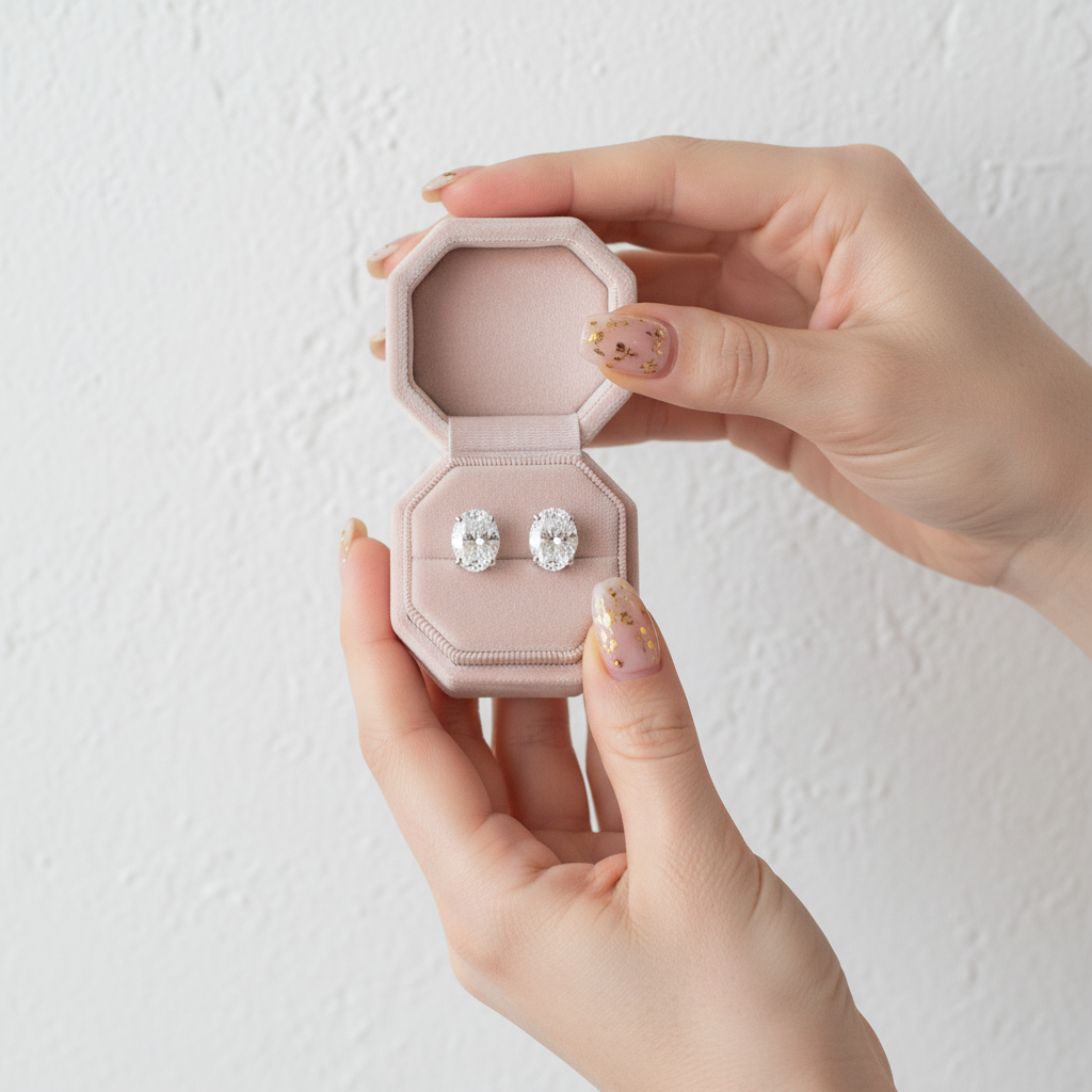 4.0 Ctw Oval Cut Diamond 10k Gold Post Stud Earrings-Black Diamonds New York