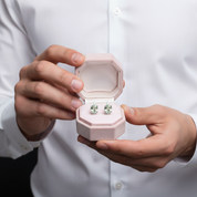 4.08 Ctw Green Amethyst Stud Earrings-Black Diamonds New York