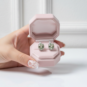 4.08 Ctw Green Amethyst Stud Earrings-Black Diamonds New York