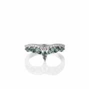4*2mm Natural Marquise Moss Agate Ring-Black Diamonds New York