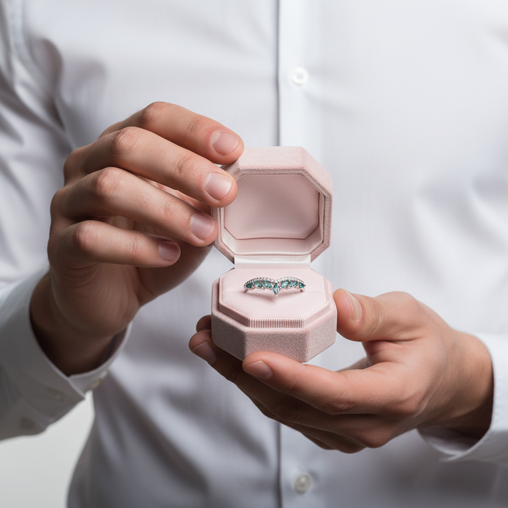 4*2mm Natural Marquise Moss Agate Ring-Black Diamonds New York