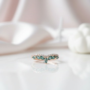 4*2mm Natural Marquise Moss Agate Ring-Black Diamonds New York
