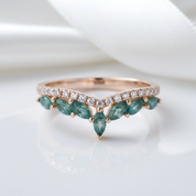 4*2mm Natural Marquise Moss Agate Ring-Black Diamonds New York