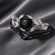 Black Rose- .50ct Round Cut Diamond Option 14k Gold Modern Goth Engagement Ring-Black Diamonds New York