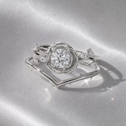 Black Rose- .50ct Round Cut Diamond Option 14k Gold Modern Goth Engagement Ring-Black Diamonds New York