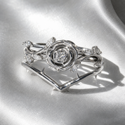 Black Rose- .50ct Round Cut Diamond Option 14k Gold Modern Goth Engagement Ring-Black Diamonds New York