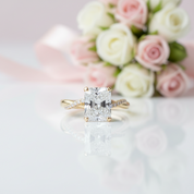 4.5 Carat Radiant Cut Twist Yellow Gold Engagement Ring-Black Diamonds New York