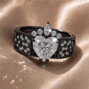 Infinity x Infinity Ring- Red Heart and Cross Diamond Option Gothic Ring-Black Diamonds New York