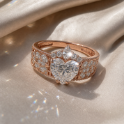 Infinity x Infinity Ring- Red Heart and Cross Diamond Option Gothic Ring-Black Diamonds New York