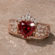 Infinity x Infinity Ring- Red Heart and Cross Diamond Option Gothic Ring-Black Diamonds New York
