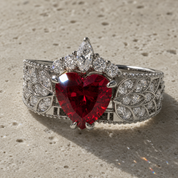Infinity x Infinity Ring- Red Heart and Cross Diamond Option Gothic Ring-Black Diamonds New York