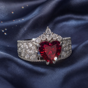 Infinity x Infinity Ring- Red Heart and Cross Diamond Option Gothic Ring-Black Diamonds New York