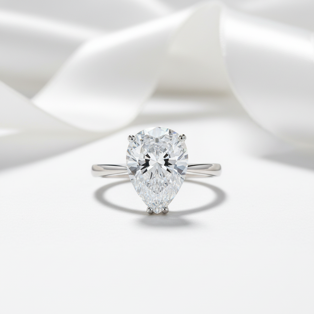4.50ct Pear-Cut Diamond Option Engagement Ring-Black Diamonds New York