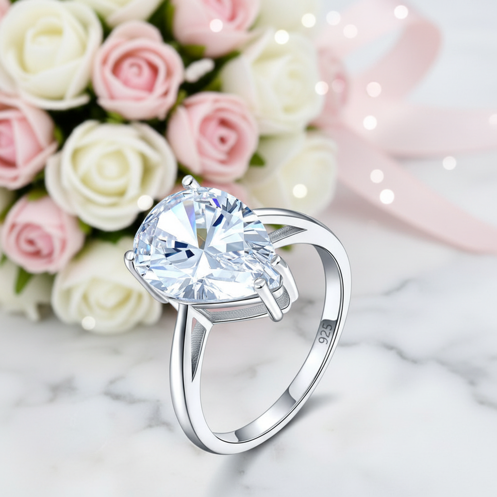 4.50ct Pear-Cut Diamond Option Engagement Ring-Black Diamonds New York