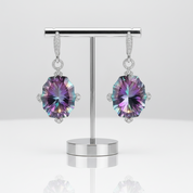 48.42Ct Rainbow Mystic Quartz Drop Earrings-Black Diamonds New York