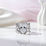 4.0 ct Pear-Cut Diamond Anniversary Ring-Black Diamonds New York