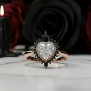 Against All Odds- Heart Shape Diamond Gothic Engagement Ring-Black Diamonds New York