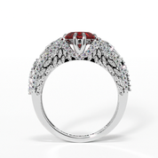 Infinity x Infinity Ring- Red Heart and Cross Diamond Option Gothic Ring-Black Diamonds New York