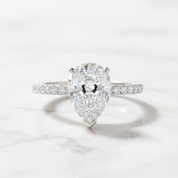 4.0 Ct Pear-Cut Diamond Option Engagement Ring-Black Diamonds New York