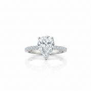 4.0 Ct Pear-Cut Diamond Option Engagement Ring-Black Diamonds New York