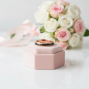 4mm Black with Rose Gold Plated Tungsten Carbide Women's Ring-Black Diamonds New York