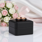 4mm Black with Rose Gold Plated Tungsten Carbide Women's Ring-Black Diamonds New York